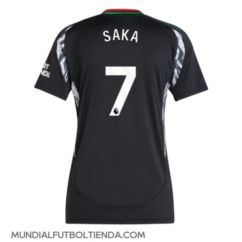 Camiseta Arsenal Bukayo Saka #7 Segunda Equipación Replica 2024-25 para mujer mangas cortas